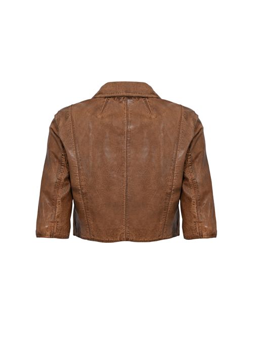 Giubbotto chiodo crop KIKI HAND in pelle effetto vissuto LEATHER AUTHORITY | KIKI HANDJ31
